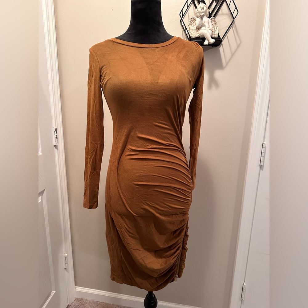 Women’s Small Brown Zip Dress